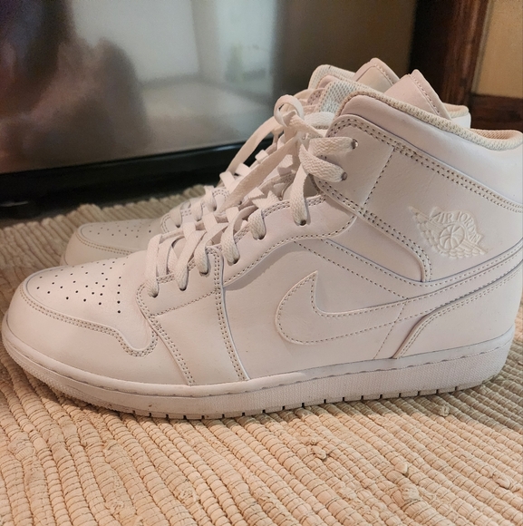 Nike White High-Top Sneakers with Perforated Details - Picture 2 of 4